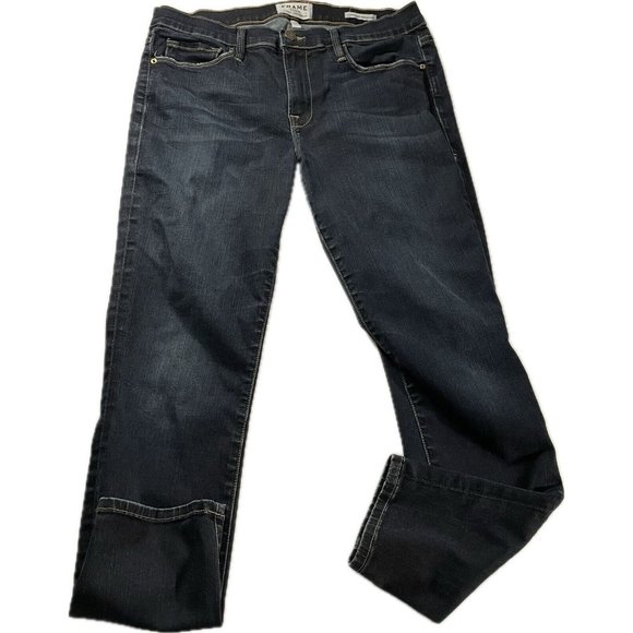 Frame Denim Women's Le Skinny De Jeanne Crop Size 32 Distress - Picture 1 of 11